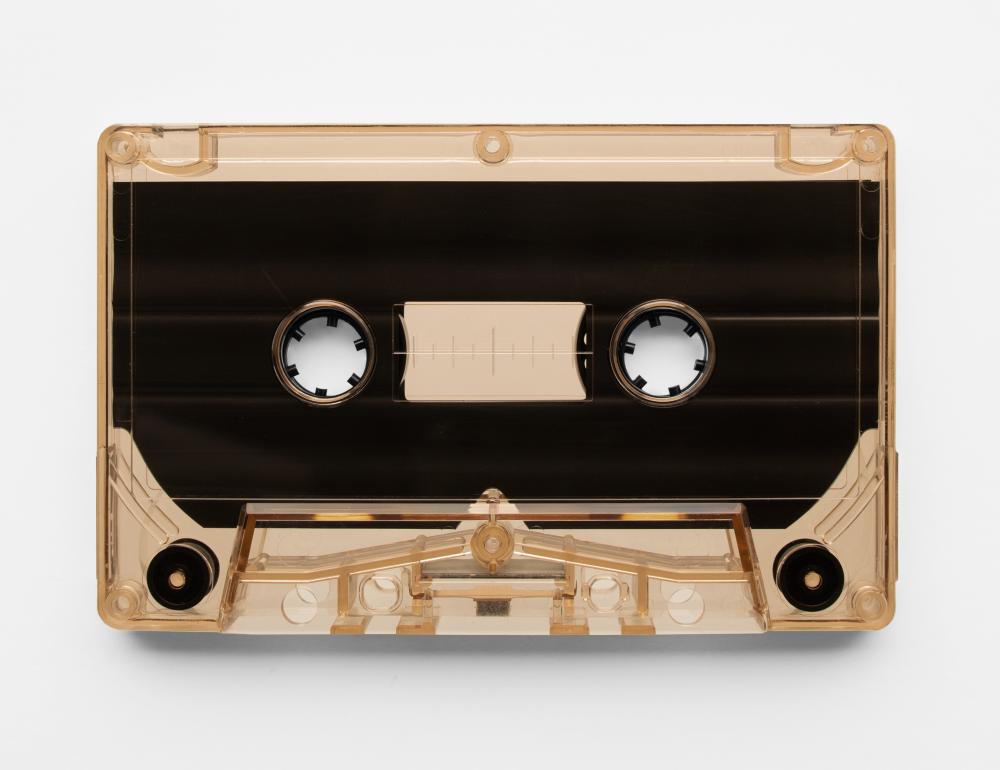 Brown clear cassette with black inlay