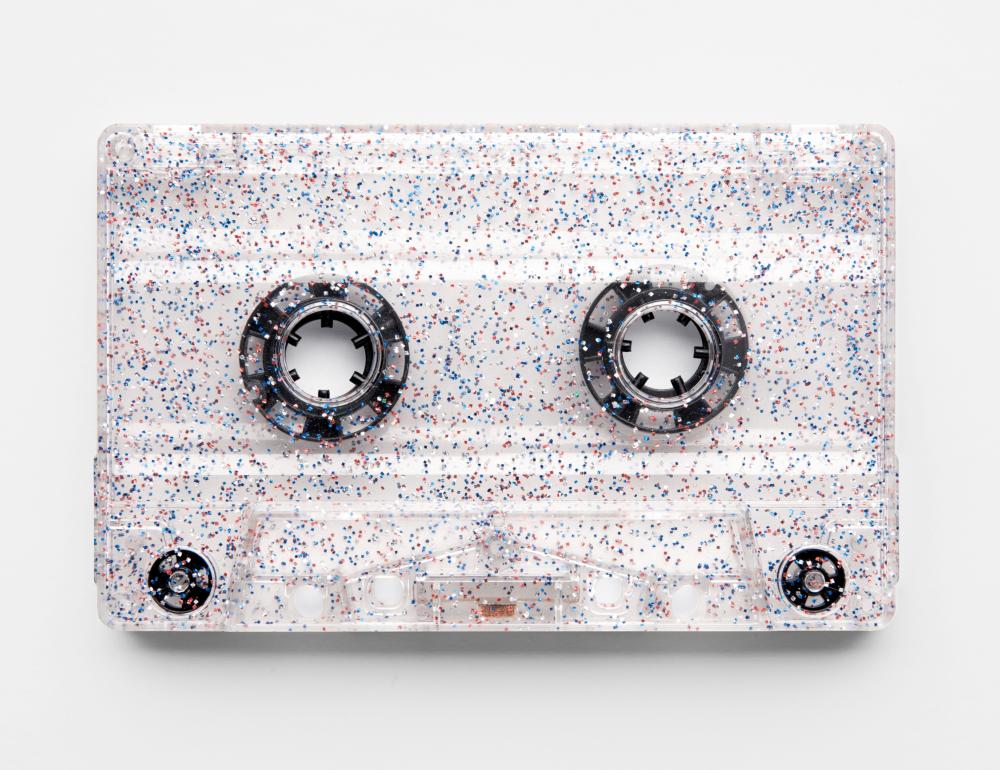 Glitter silver blue red cassette