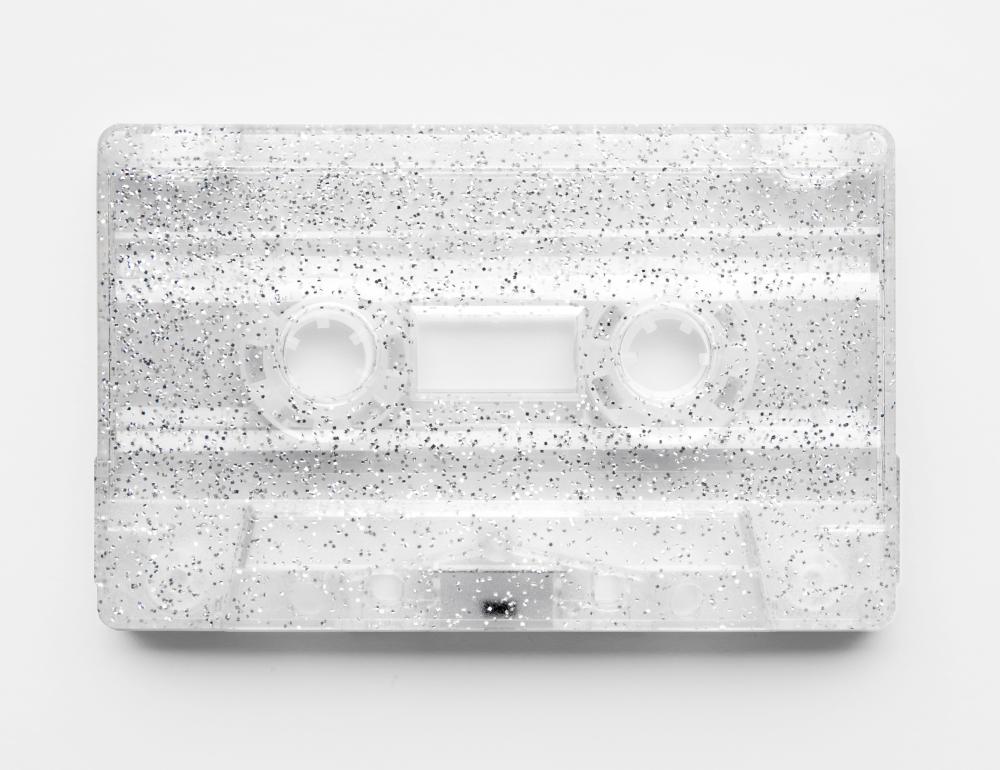 Glitter silver cassette