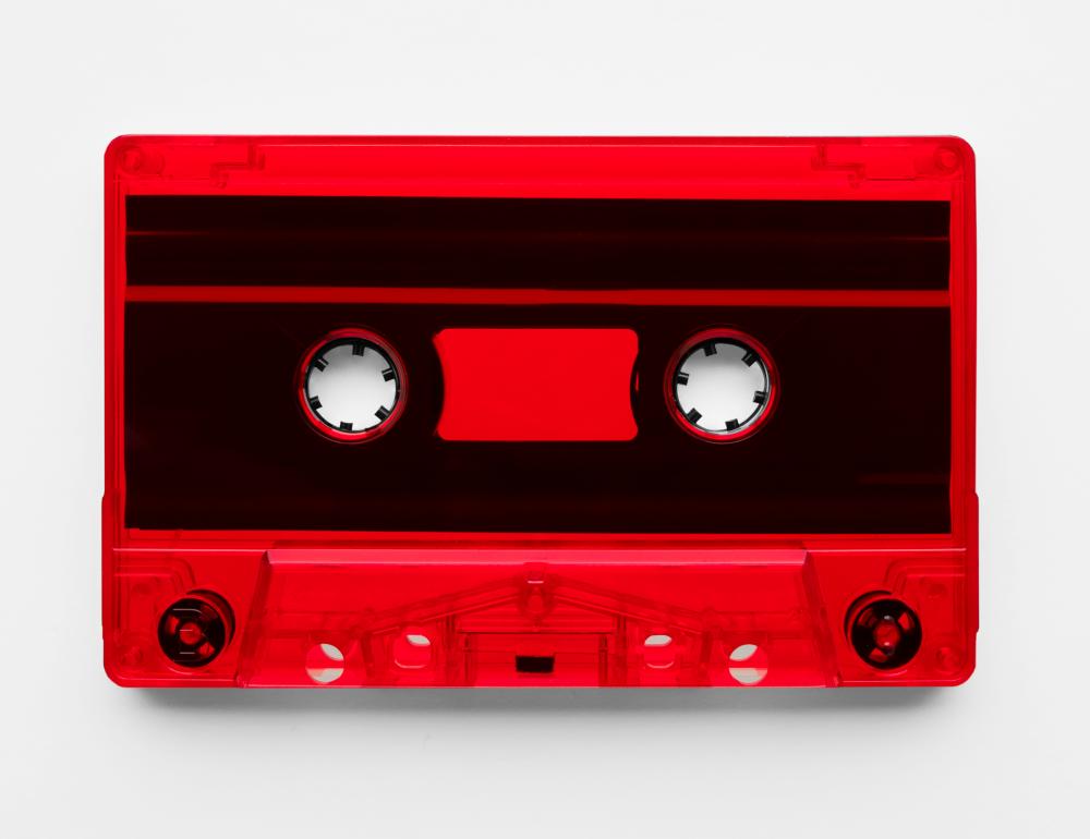 Red clear cassette with black inlay
