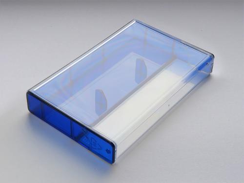Blue transparent-clear case with pins